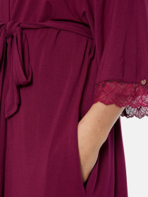 Халат Pretty You London Bamboo Lace модель Bamboo-Lace-Kimono-Bordeaux Фото