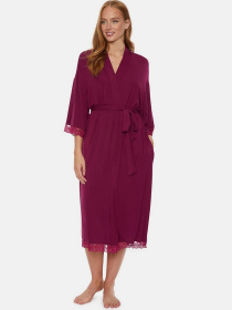 Халат Pretty You London Bamboo Lace модель Bamboo-Lace-Kimono-Bordeaux Фото