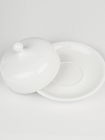 Масленка "Жемчужина" фарфоровая белая MBM HOME модель KP-107 WHITE Фото