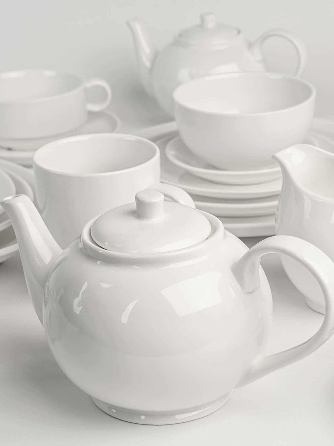 Заварочный чайник "Жемчужина" фарфоровый белый MBM MY HOME модель KP-96 WHITE Фото