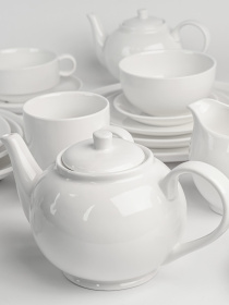 Заварювальний чайник "Перлина" порцеляновий білий MBM HOME модель KP-96 WHITE Фото