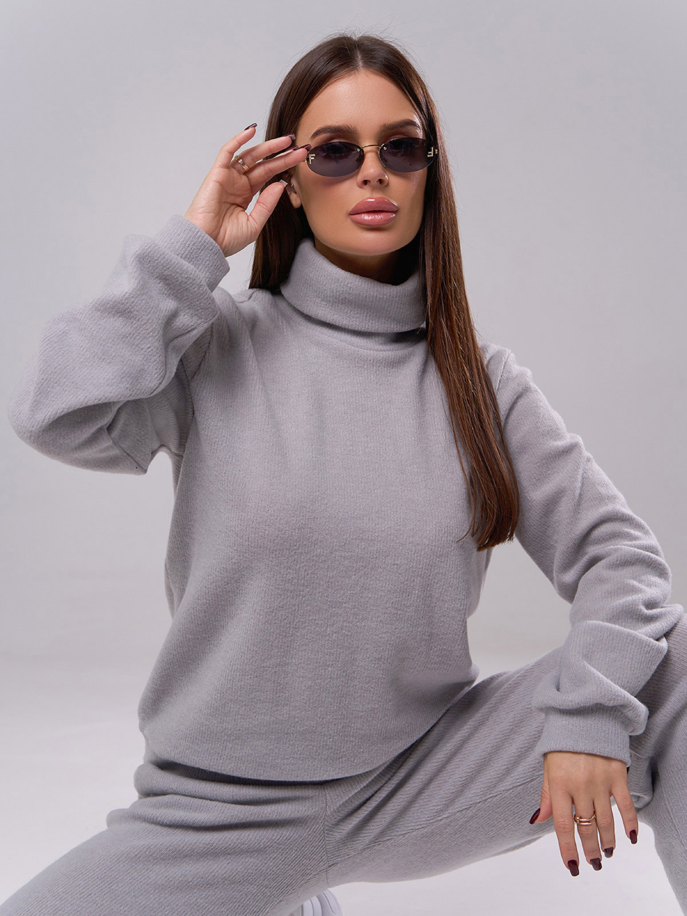 Повседневный костюм ISSA Plus модель 14893_серый Фото