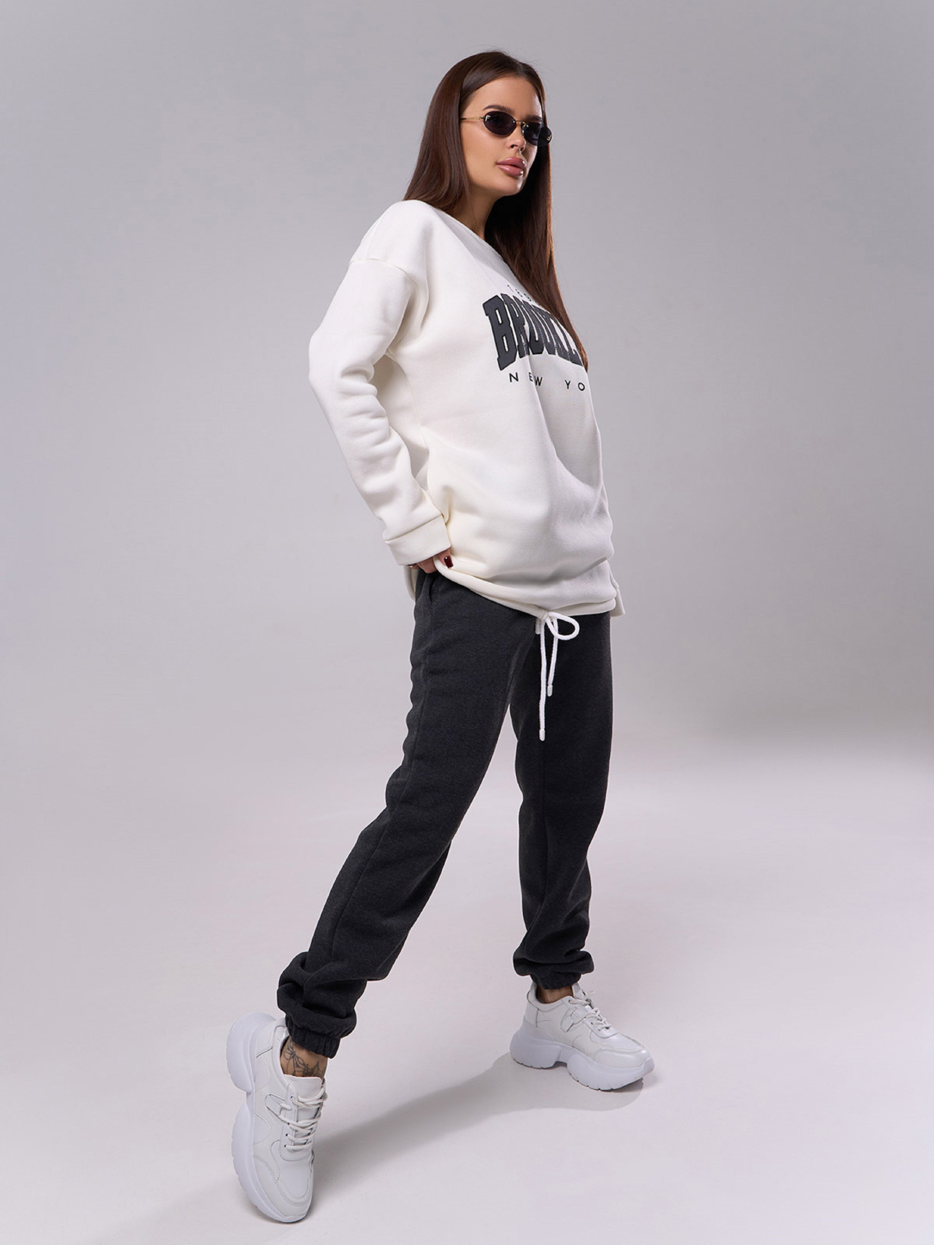 Повседневный костюм ISSA Plus модель 14894_темно-серый Фото