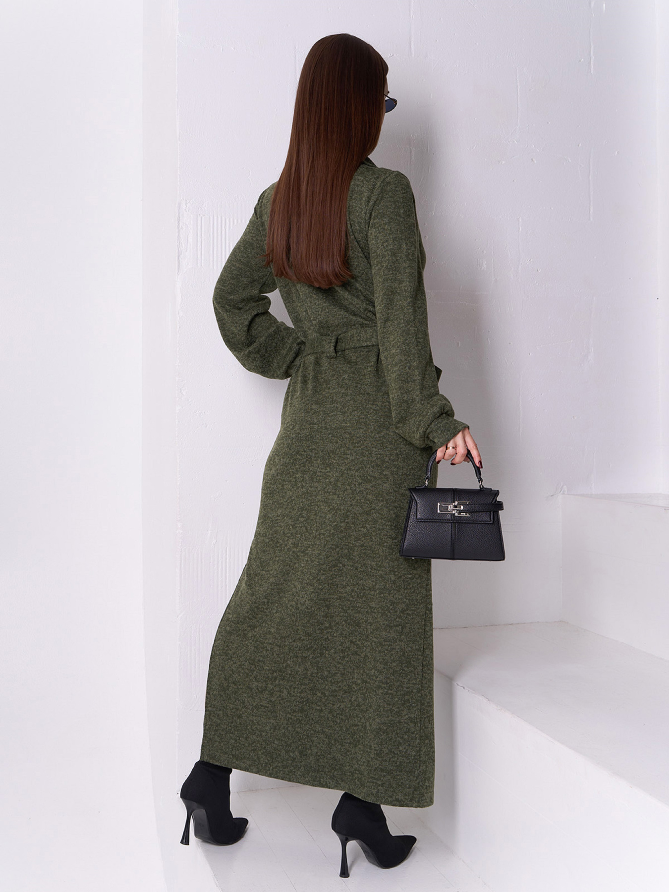 Платье макси ISSA Plus модель 14897_хаки Фото