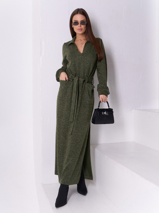 Платье макси ISSA Plus модель 14897_хаки Фото
