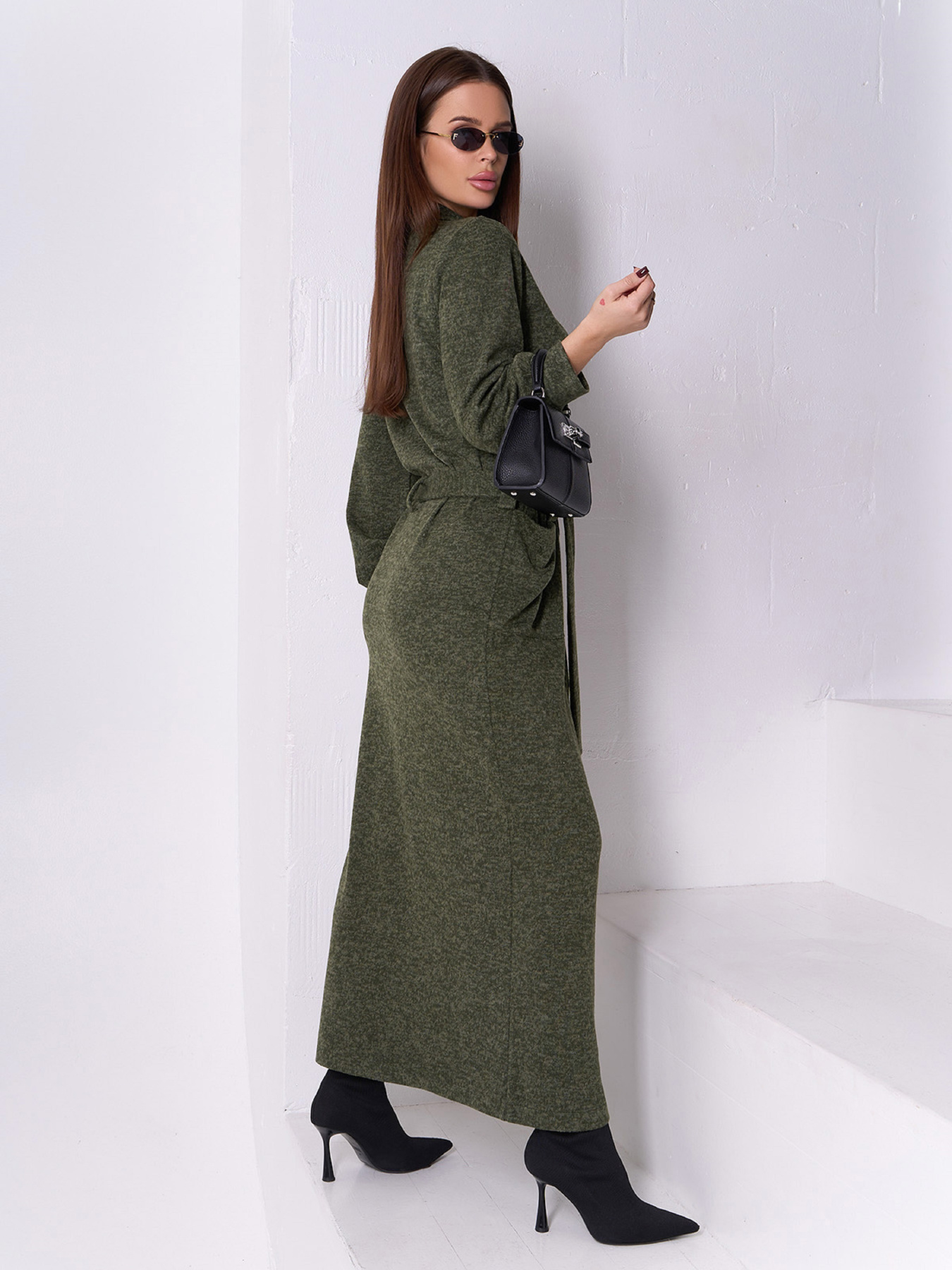 Сукня максі ISSA Plus модель 14897_хаки Сукня максі ISSA Plus модель 14897_хаки Фото