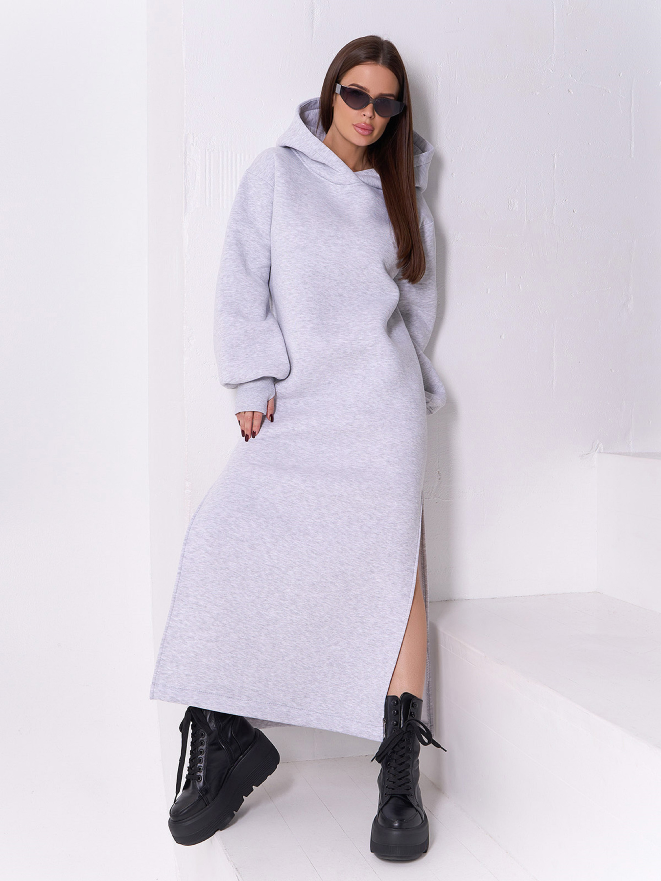 Платье макси ISSA Plus модель 14898_светло-серый Фото