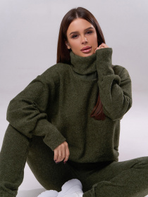 Повседневный костюм ISSA Plus модель 13533A_хаки Фото