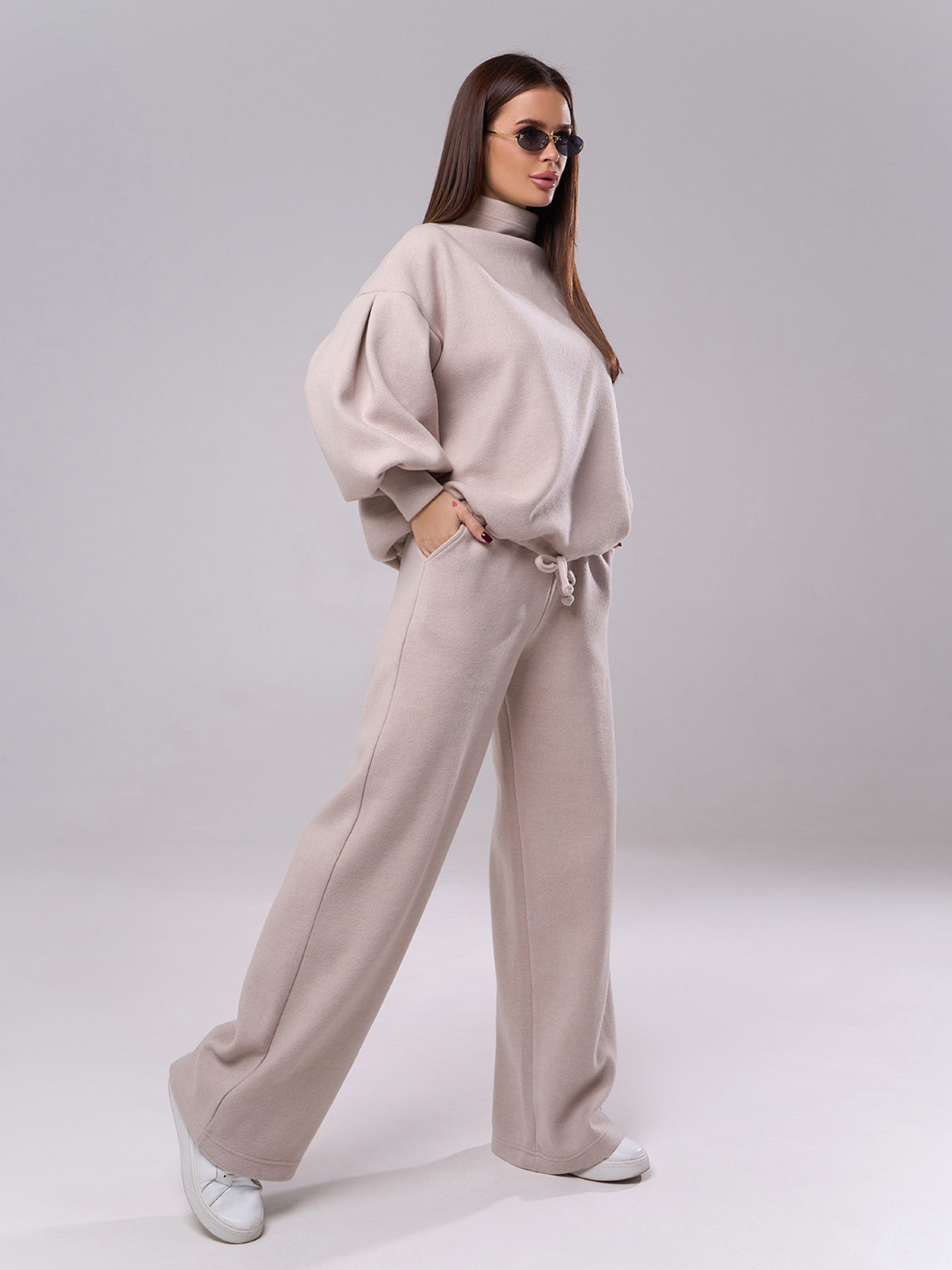 Повседневный костюм ISSA Plus модель SA-572A_бежевый Повседневный костюм ISSA Plus модель SA-572A_бежевый Фото