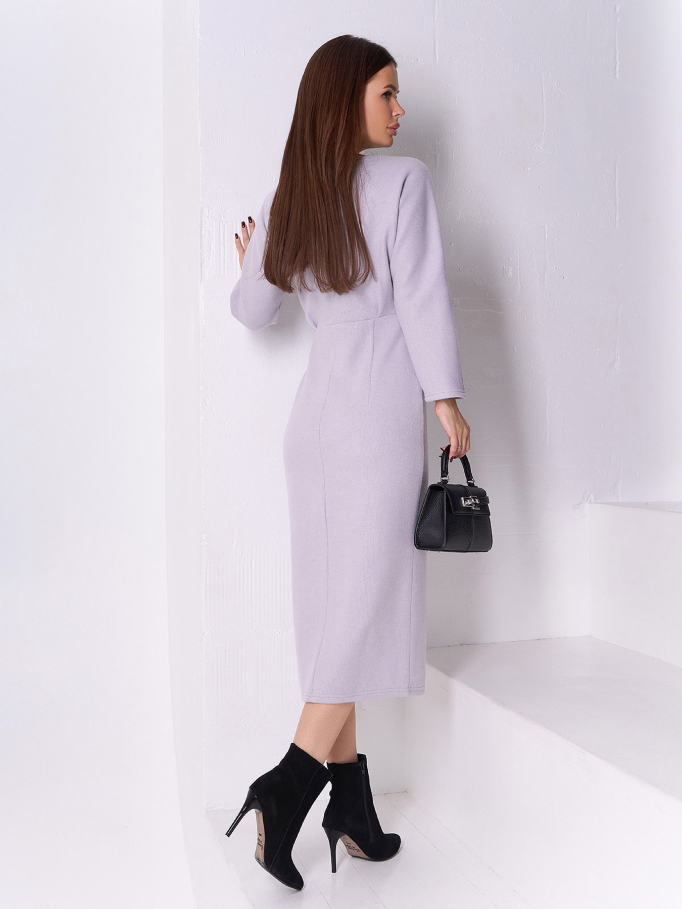 Сукня міді ISSA Plus модель SA-576_серый Фото