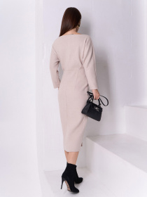 Сукня міді ISSA Plus модель SA-576_бежевый Фото