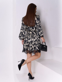 Сукня міні ISSA Plus модель SA-569_черный Сукня міні ISSA Plus модель SA-569_черный Фото