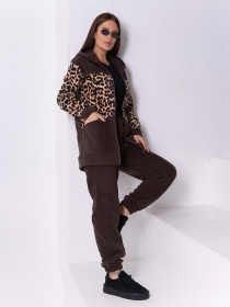 Повседневный костюм ISSA Plus модель SA-578_коричневый Фото