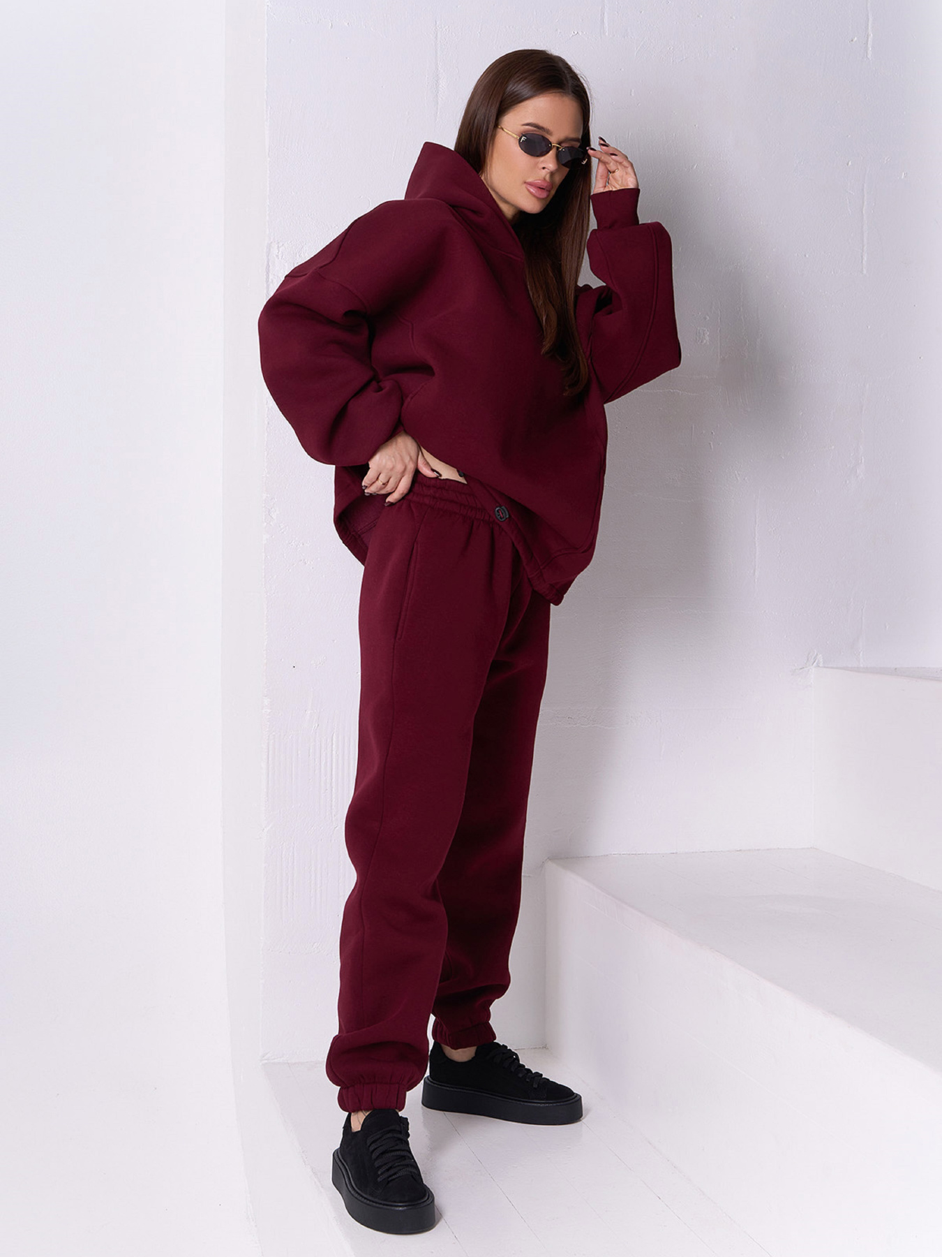 Штаны спортивные ISSA Plus модель 14923B_бордовый Фото