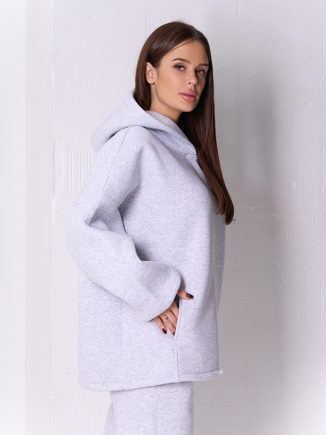Худи ISSA Plus модель 14923K_светло-серый Фото
