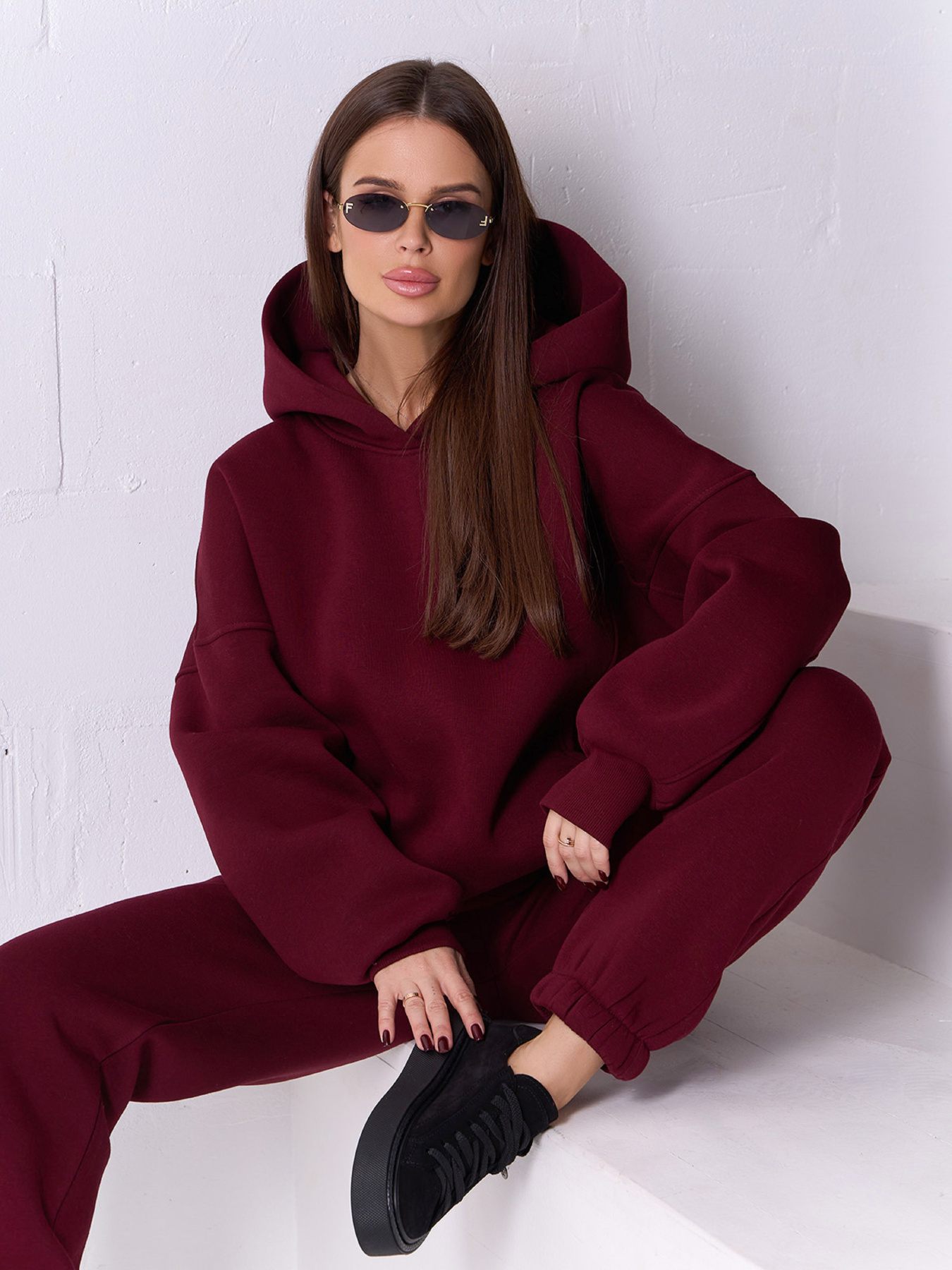 Худі ISSA Plus модель 14923K_бордовый Фото