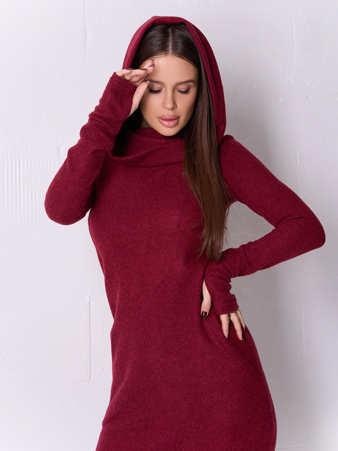 Сукня максі ISSA Plus модель 14926_бордовый Фото