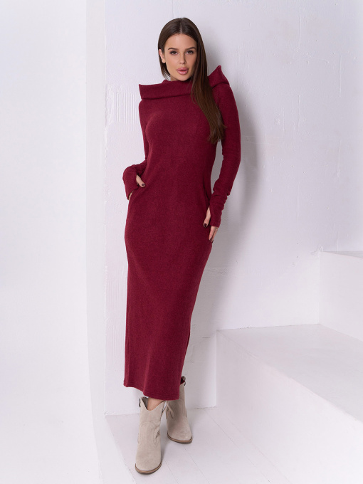 Сукня максі ISSA Plus модель 14926_бордовый Фото