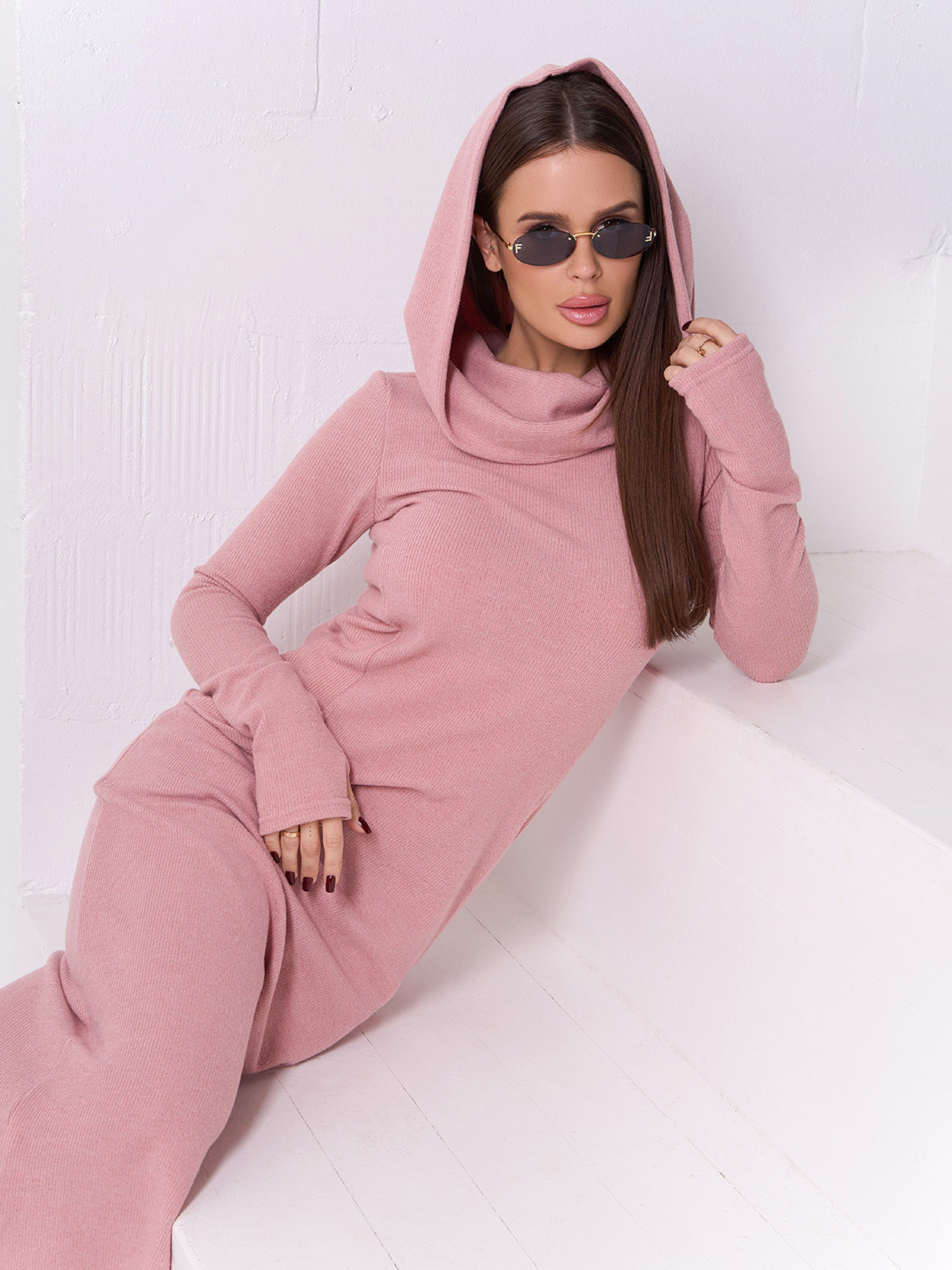 Платье макси ISSA Plus модель 14926_розовый Фото