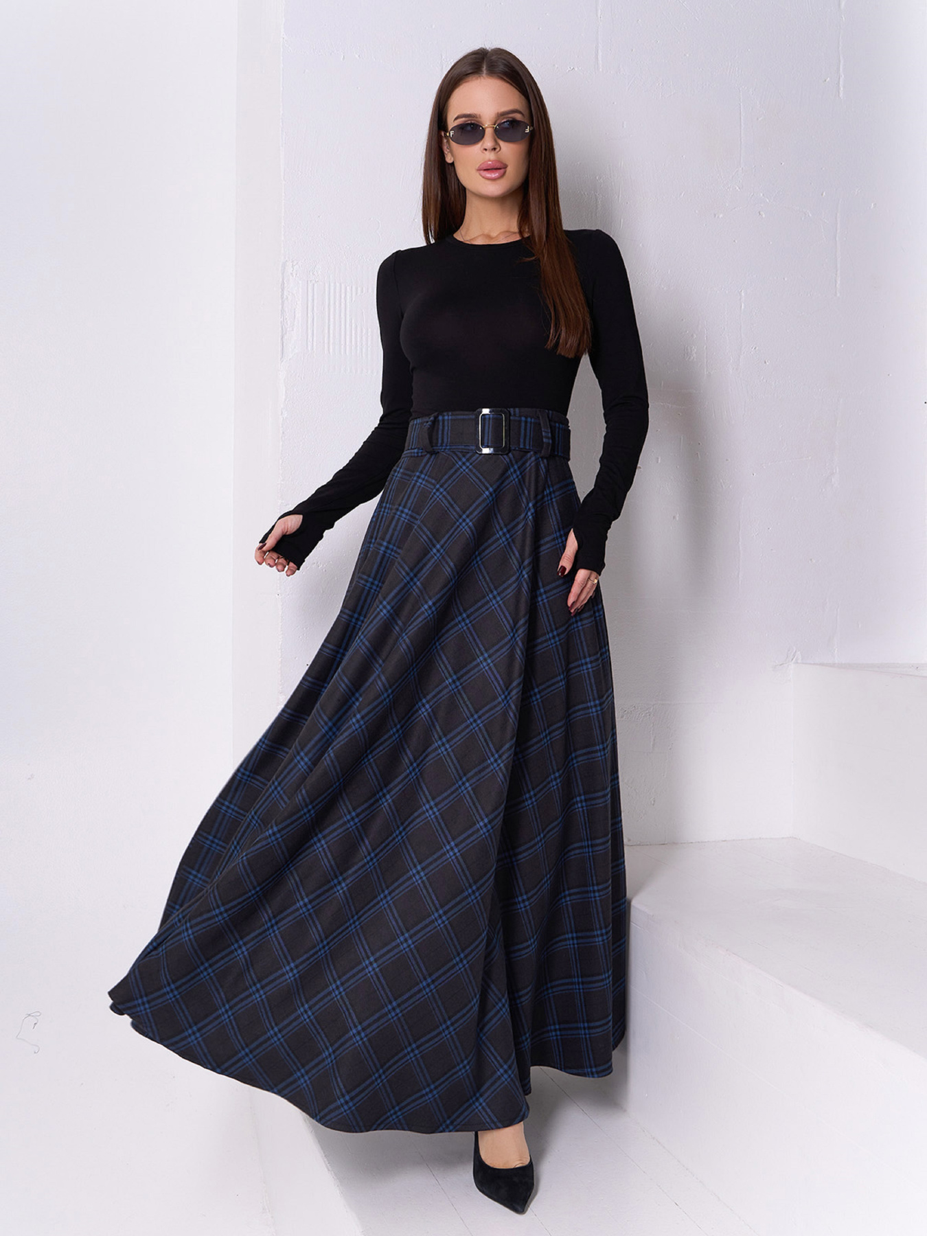 Юбка макси ISSA Plus модель 14928_мультиколор Фото