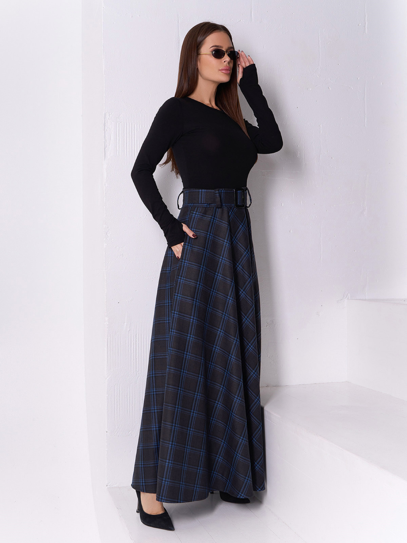 Юбка макси ISSA Plus модель 14928_мультиколор Юбка макси ISSA Plus модель 14928_мультиколор Фото