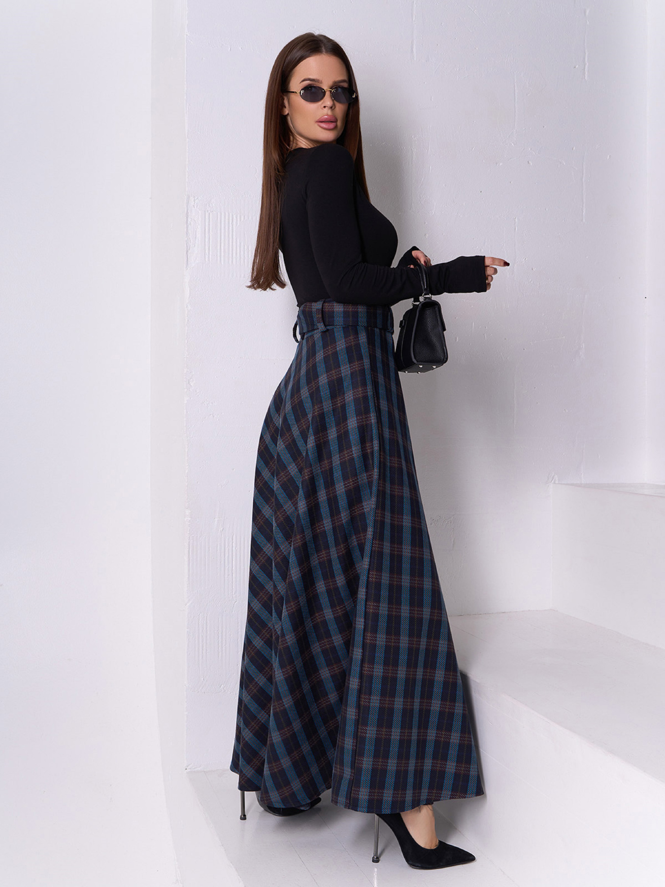 Юбка макси ISSA Plus модель 14929_мультиколор Фото