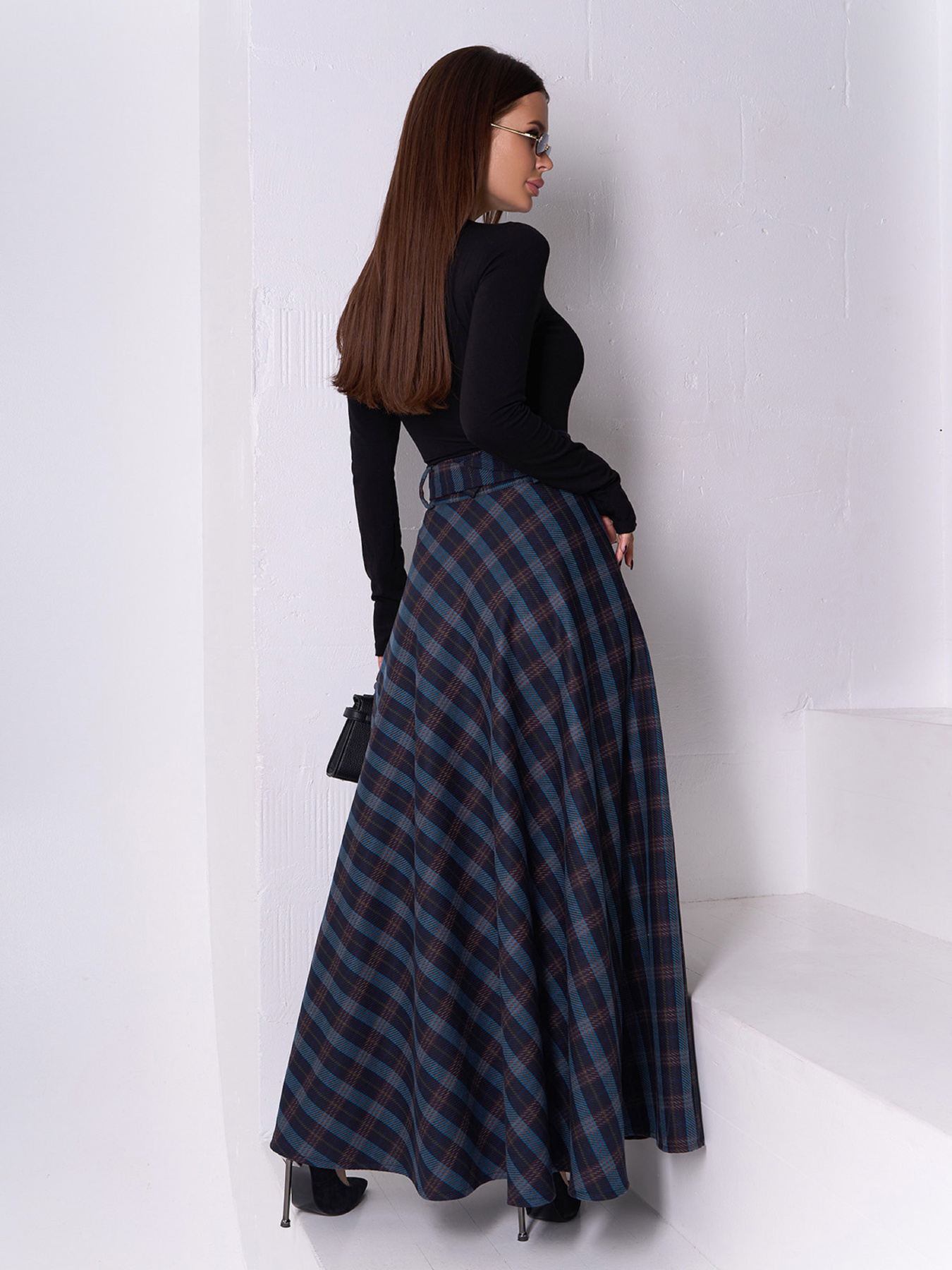 Юбка макси ISSA Plus модель 14929_мультиколор Юбка макси ISSA Plus модель 14929_мультиколор Фото