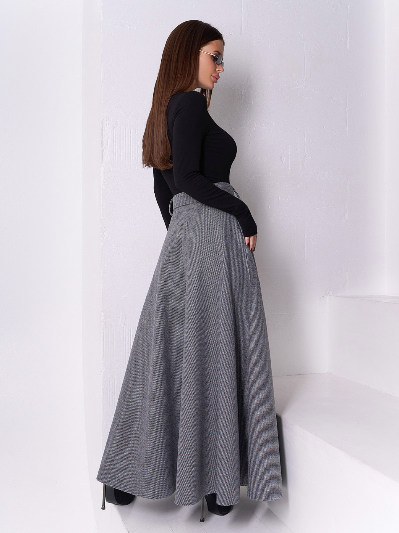 Спідниця максі ISSA Plus модель 14930_серый Фото