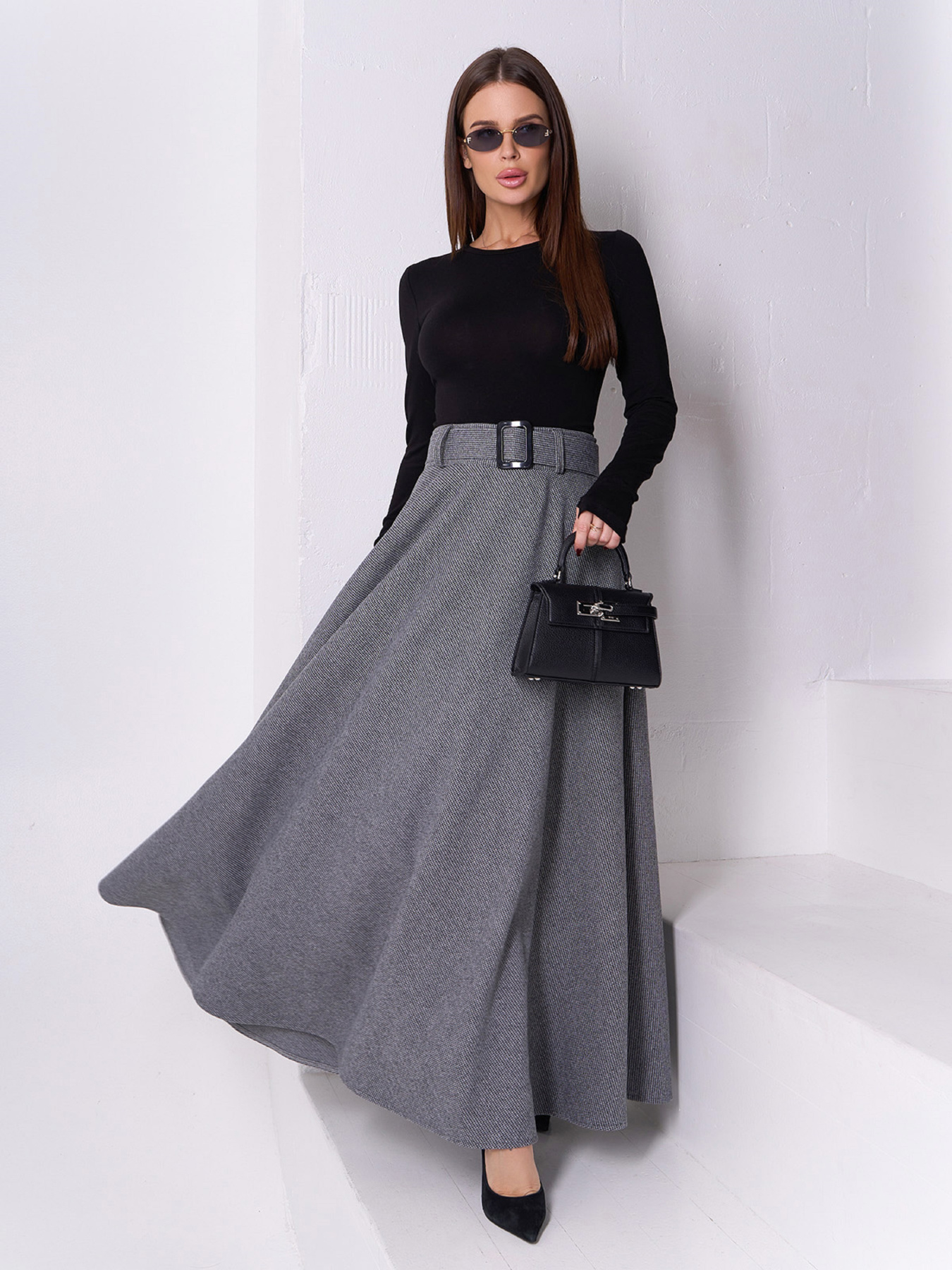 Спідниця максі ISSA Plus модель 14930_серый Фото