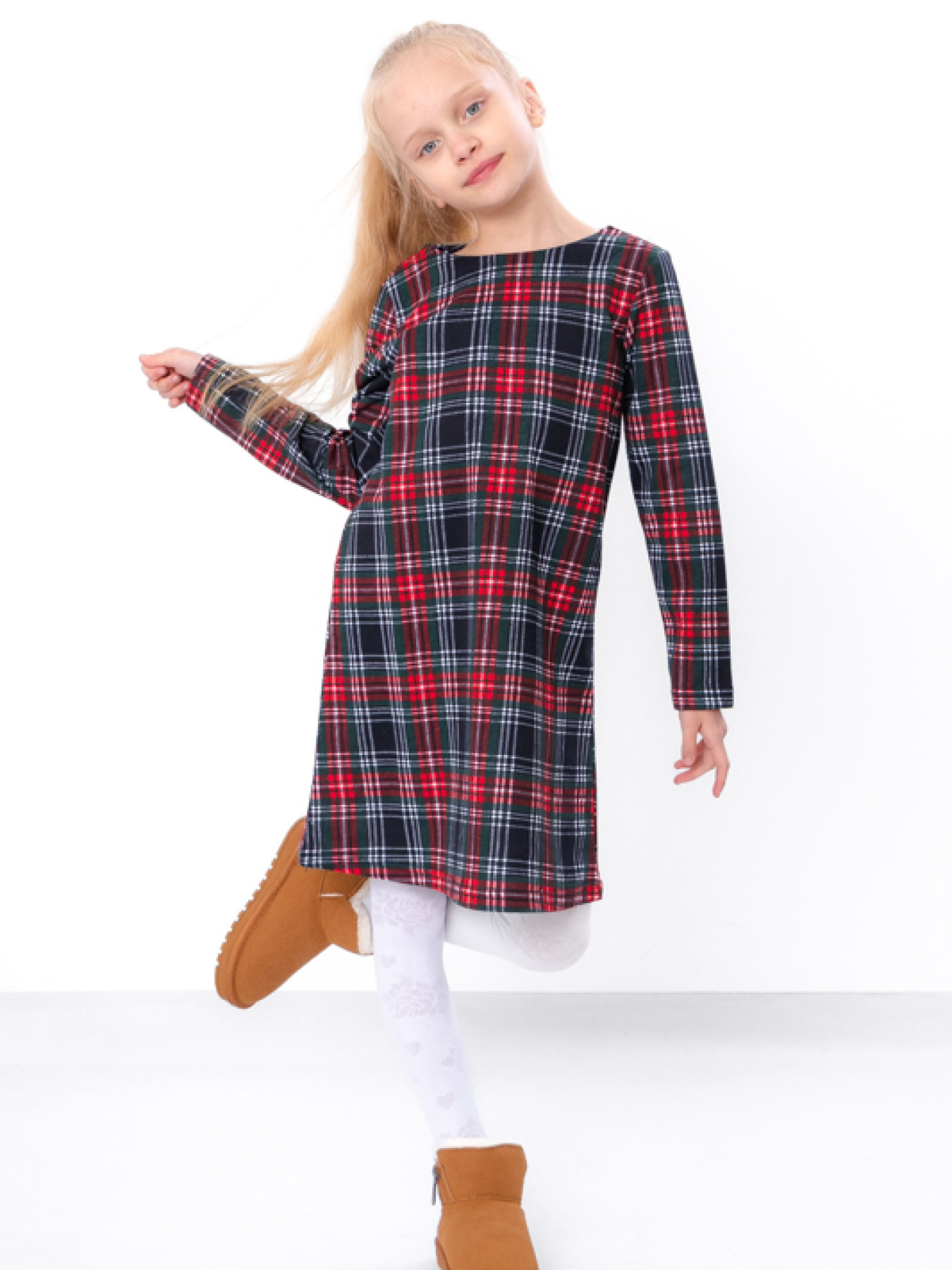 Платье миди Носи своє модель 6004-024-kltinka-chervonij-zelenij Фото