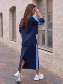 Повседневный костюм ISSA Plus модель 14841_темно_синий Фото