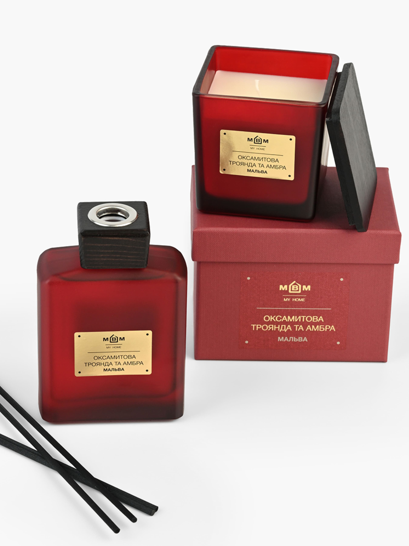 Свічка ароматична "Мальва" оксамитова троянда та амбра MBM HOME модель FR-12 Фото
