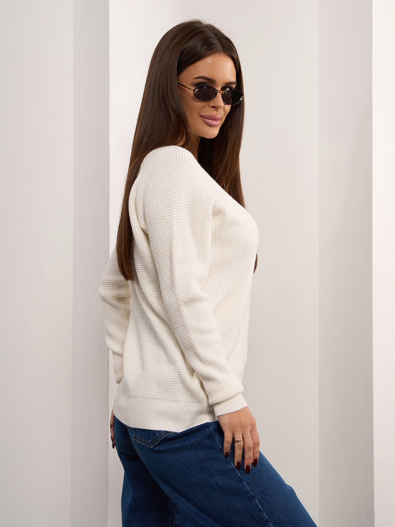 Джемпер ISSA Plus модель WN20-662_белый Фото