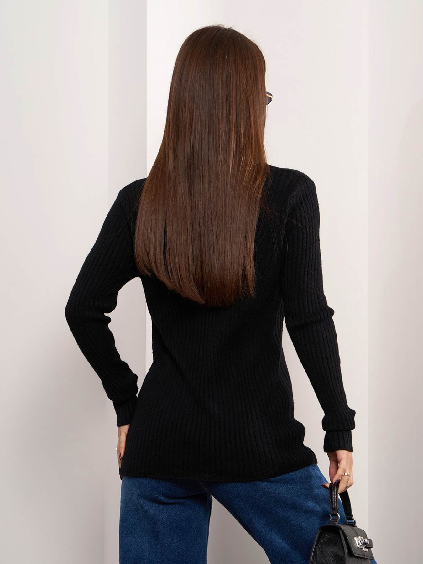 Джемпер ISSA Plus модель WN20-659_черный Фото