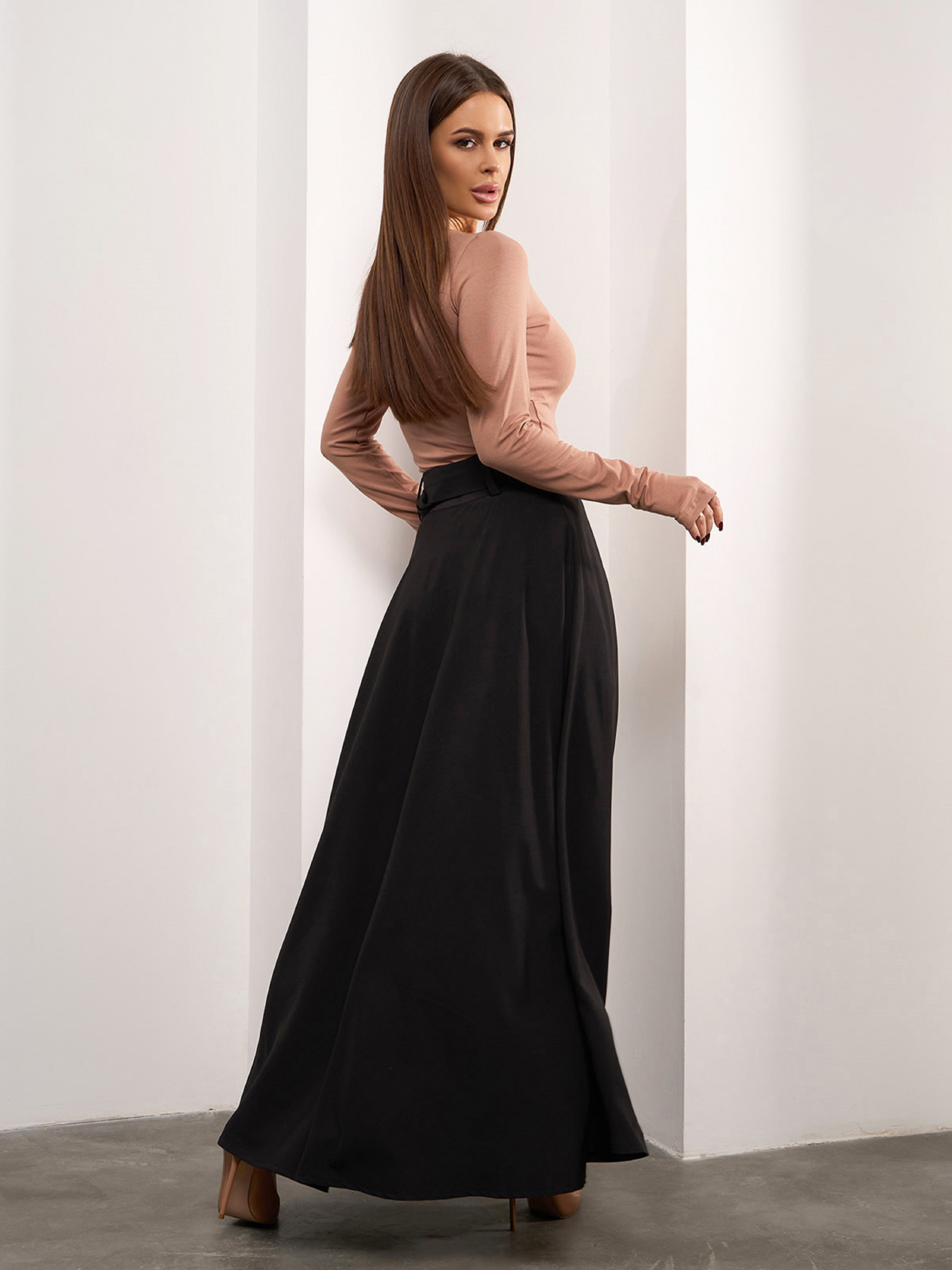 Спідниця максі ISSA Plus модель 14935_черный Фото