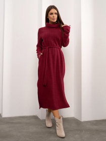 Сукня міді ISSA Plus модель 14920_бордовый Фото