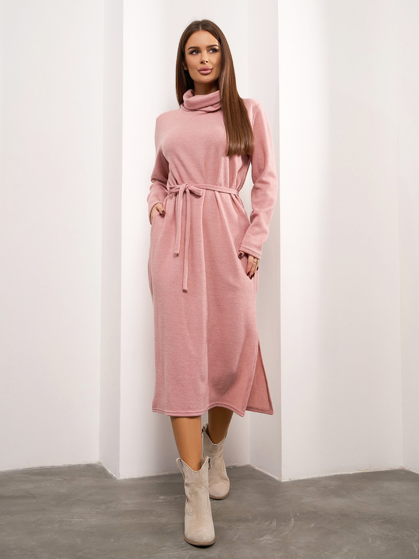 Сукня міді ISSA Plus модель 14920_розовый Фото