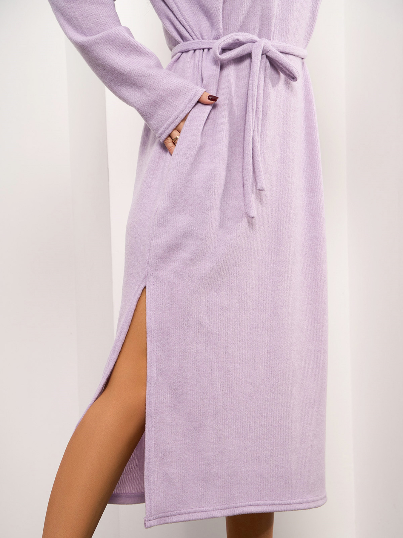 Сукня міді ISSA Plus модель 14920_сиреневый Фото