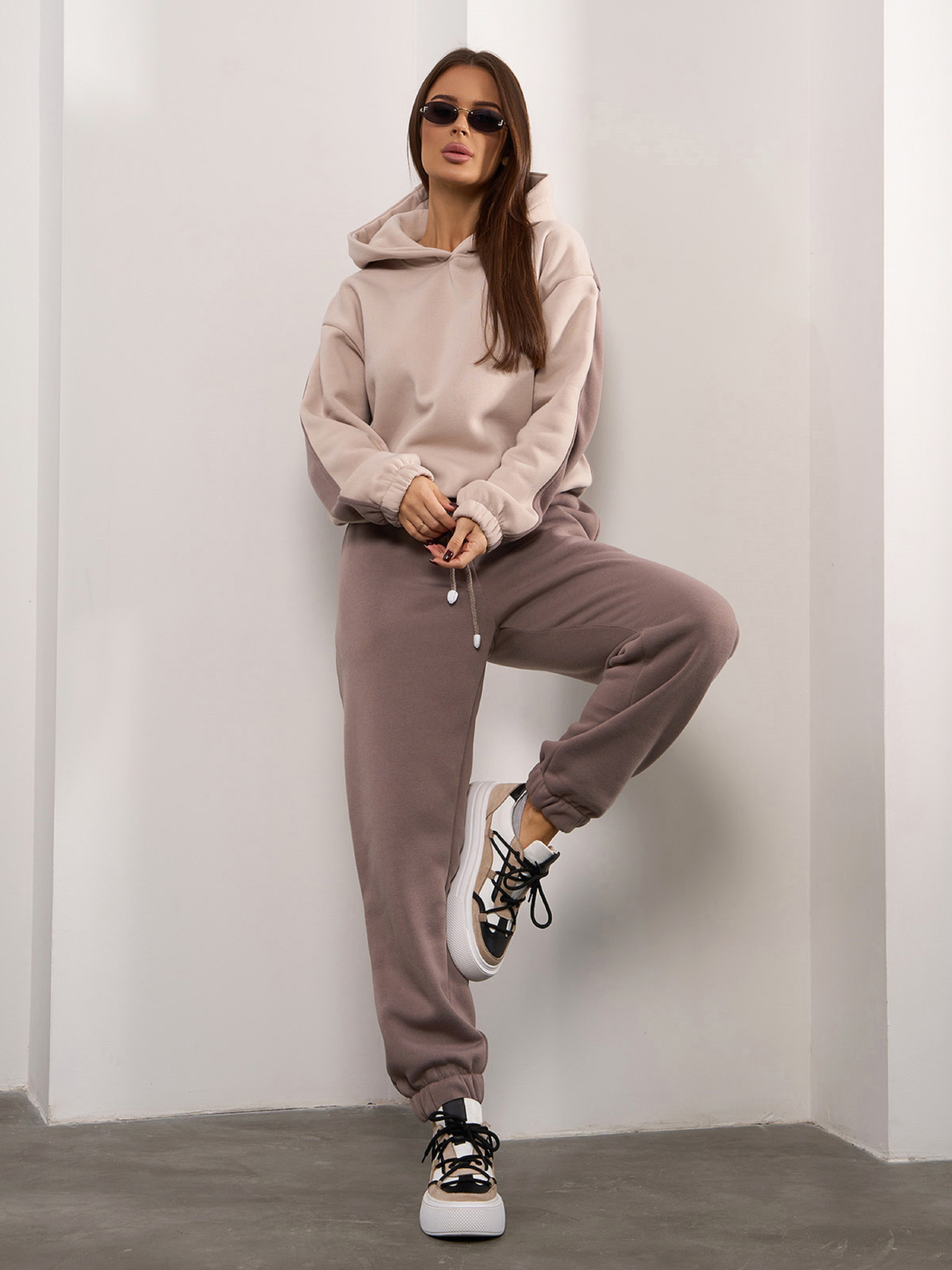 Повсякденний костюм ISSA Plus модель 14921_коричневый Повсякденний костюм ISSA Plus модель 14921_коричневый Фото