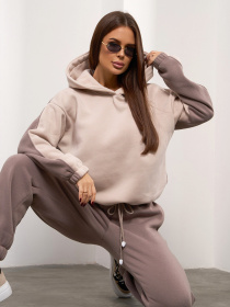 Повсякденний костюм ISSA Plus модель 14921_коричневый Повсякденний костюм ISSA Plus модель 14921_коричневый Фото