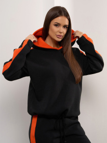 Повседневный костюм ISSA Plus модель 14934_черный Повседневный костюм ISSA Plus модель 14934_черный Фото