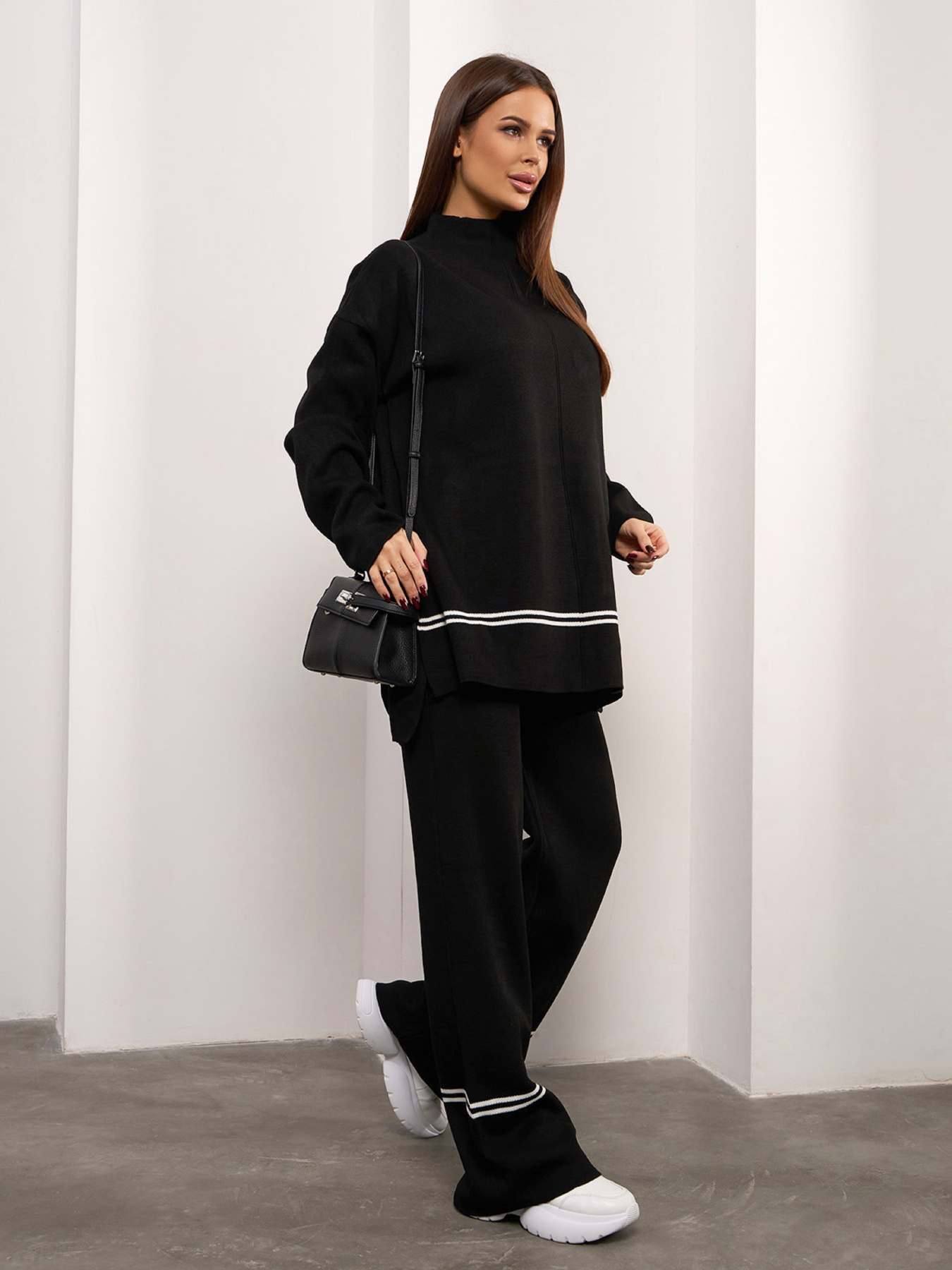 Повседневный костюм ISSA Plus модель WN20-690_черный Фото