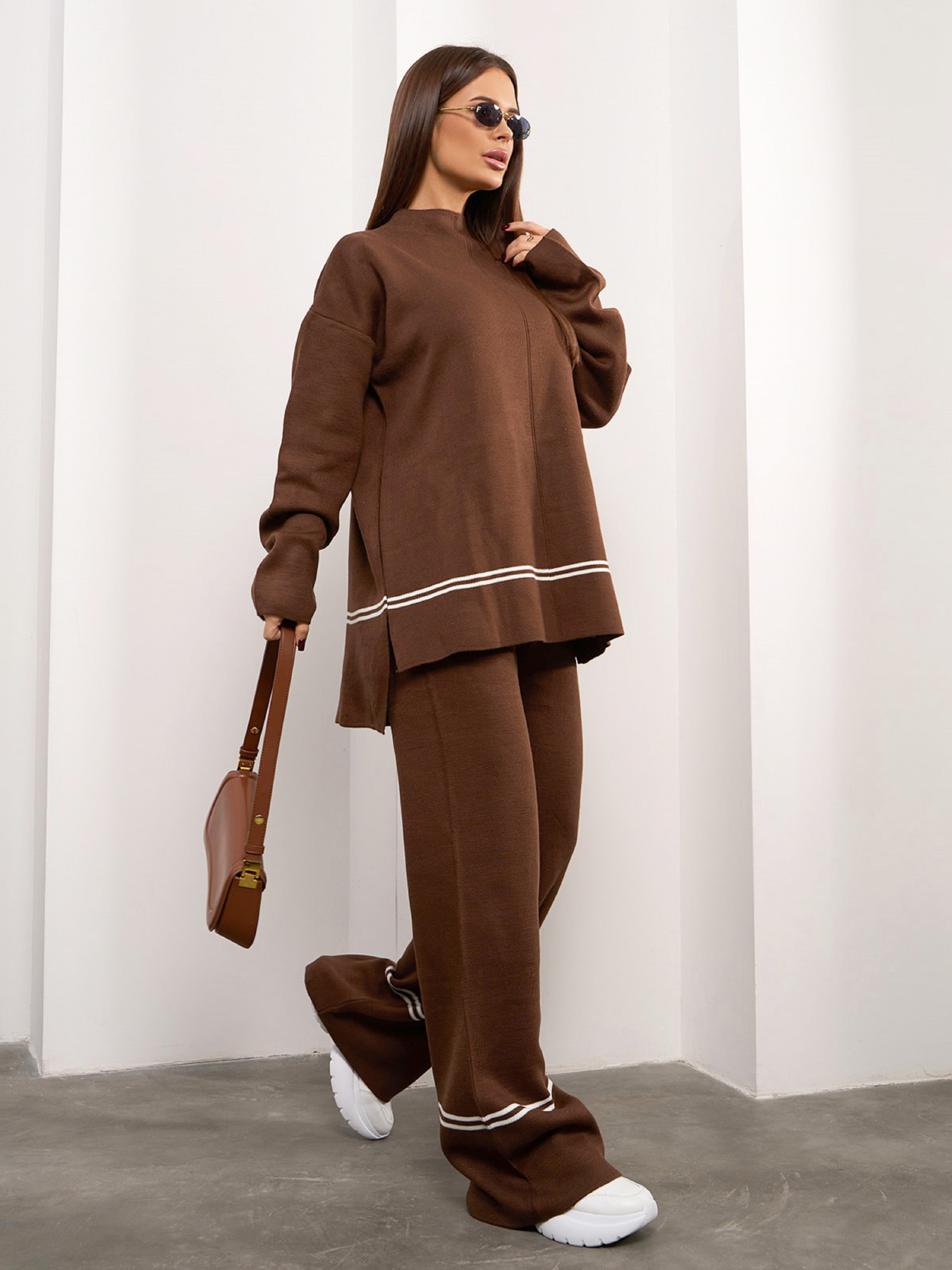 Костюм ISSA Plus модель WN20-690_коричневый Фото