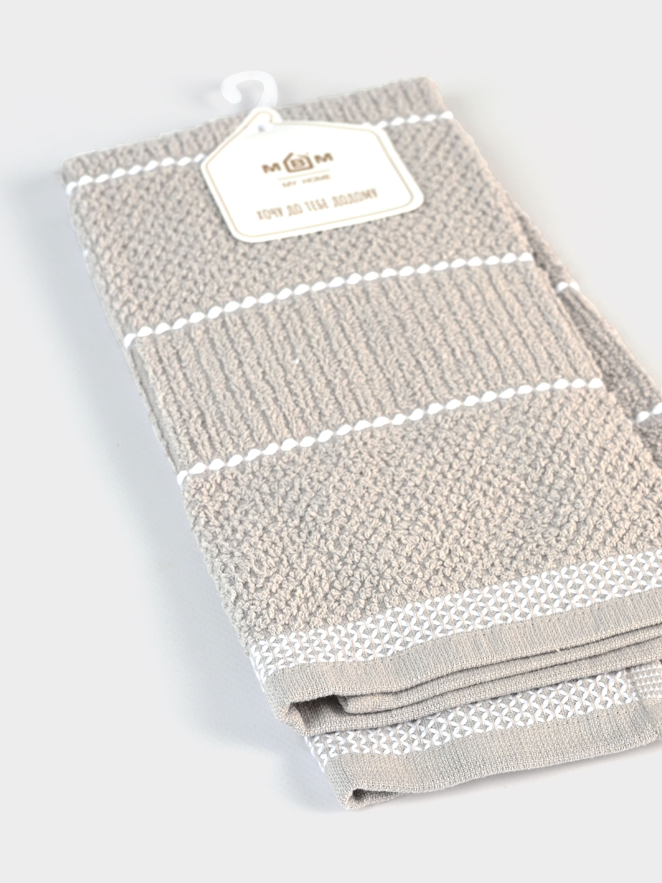 Кухонний рушник "Традиції" бавовняний сірий з білим MBM HOME модель KT-11 M GRAY/WHITE Фото