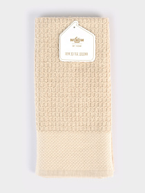 Кухонний рушник "Гостинність" бавовняний бежевий MBM HOME модель KT-12 M BEIGE Фото