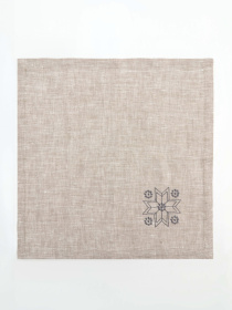 Сет з 2-х столових серветок з льону з машинною вишивкою "Зірка" GNIZDO Модель 2LTNSMEZ Фото