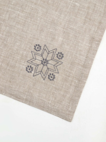 Сет з 2-х столових серветок з льону з машинною вишивкою "Зірка" GNIZDO Модель 2LTNSMEZ Фото