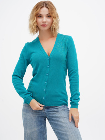 Кардиган Sassofono модель A271-SF-1404_бирюзовый Фото