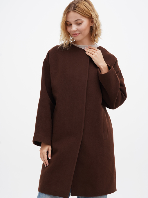 Пальто Sassofono модель A271-SF-1428_коричневый Фото
