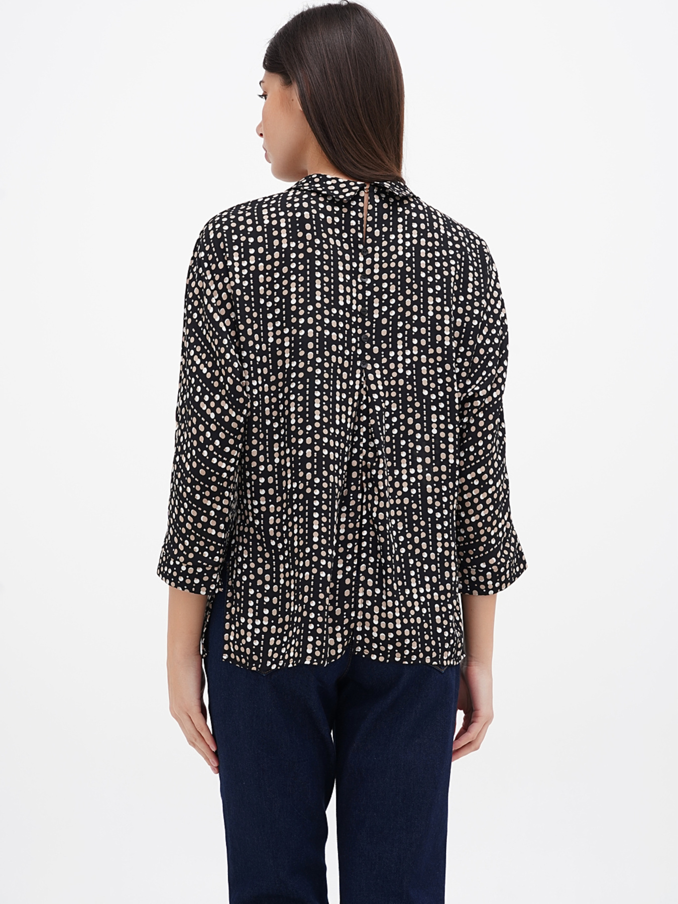 Блуза Sassofono модель A271-SF-1450_черно_бежевый Фото